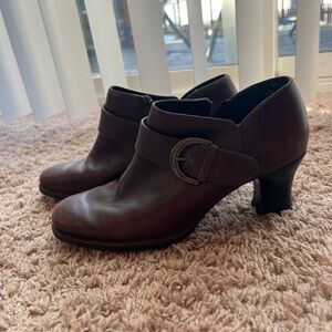 Clarks Chocolate Brown Heeled Ankle Boots